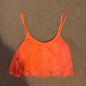 Bright orange crop top